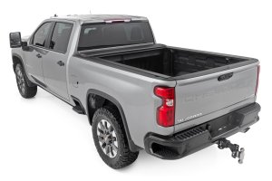 GMC Sierra 3500 HD Retractable Bed Cover - Rough Country - Weather-Resistant Vinyl over Aluminum - Matte Black - '20-'23